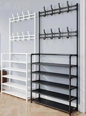 架易鞋架QUO多层一体收纳柜家用宿能舍门口鞋柜多功落地简挂衣鞋