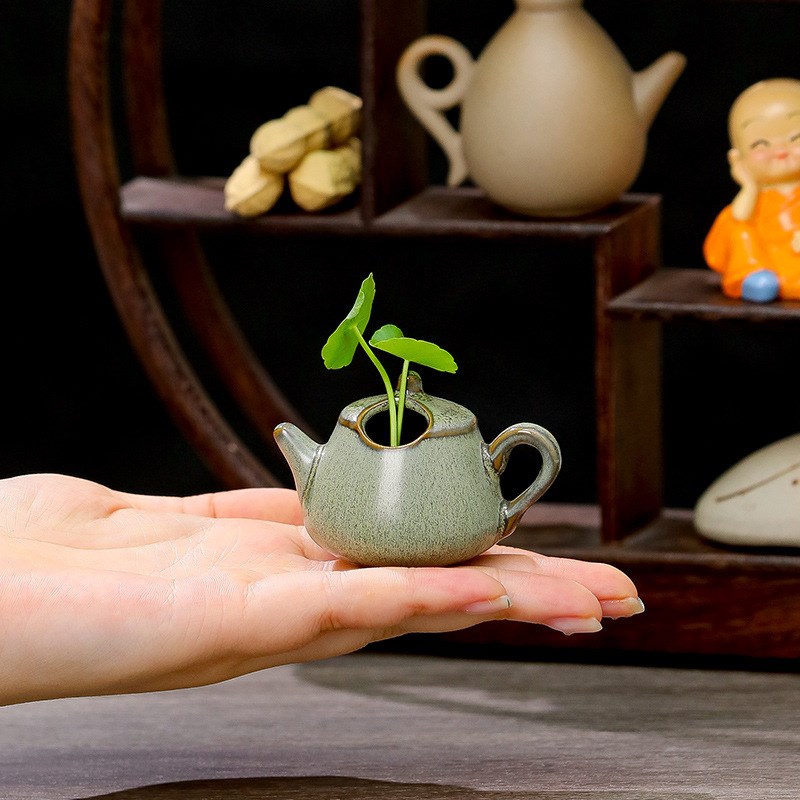 实木茶杯小型新中式围炉茶室收z纳桌面摆件新中式茶壶博古架茶具