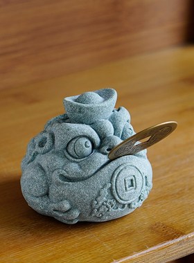 新中国风三腿吉祥金蟾蜍茶宠物茶玩饰品创意金蟾蜍宝茶桌鱼缸景观