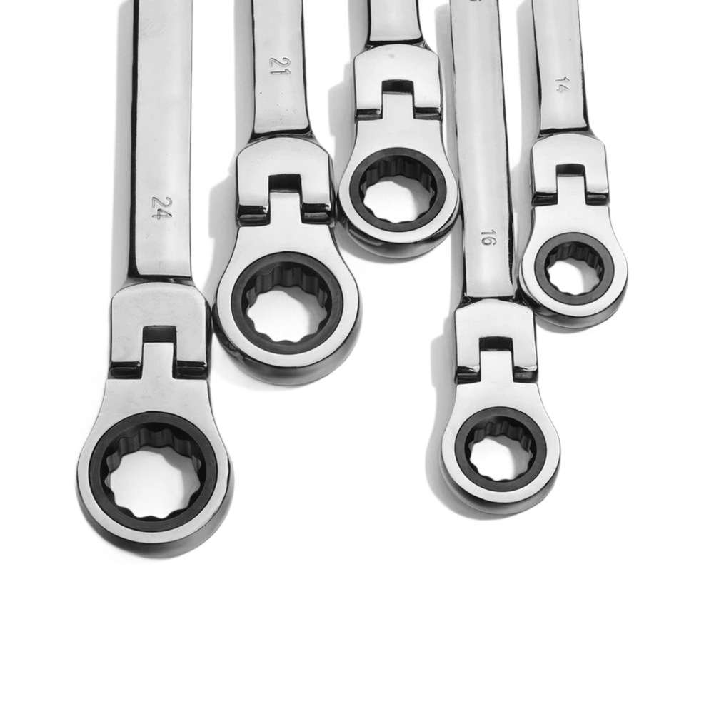 定宇工具5PCS8-17mm 塑架活动棘轮套装 开口扳手