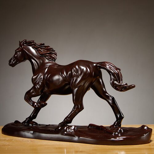 黑檀木马到成功摆件实木质雕刻生肖马工艺品家居办公室装饰工艺品