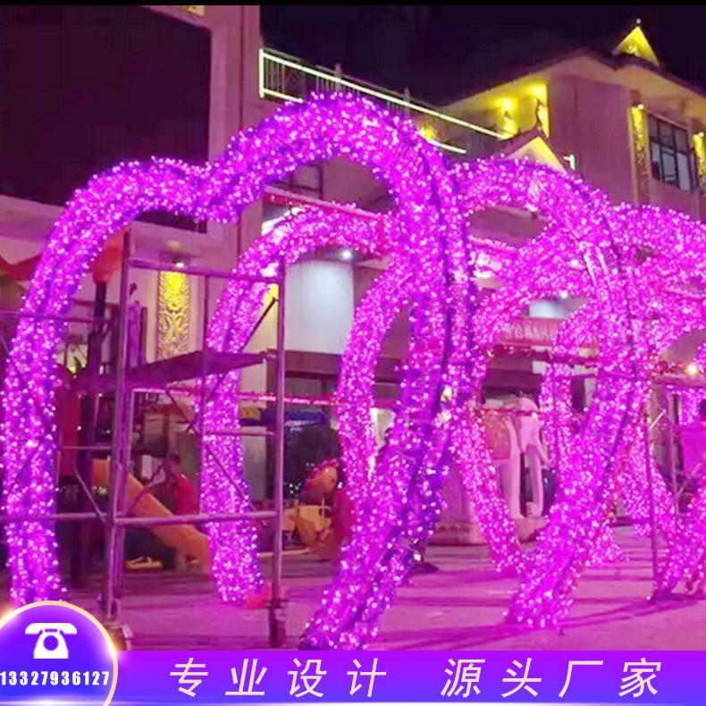 大型灯户外亮化光秀商业街时光隧道网景区灯灯光造型节红拱门