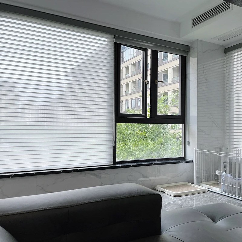百叶窗帘客厅办公室卧室简约遮光卷帘卷拉式香格里拉帘柔纱帘窗帘