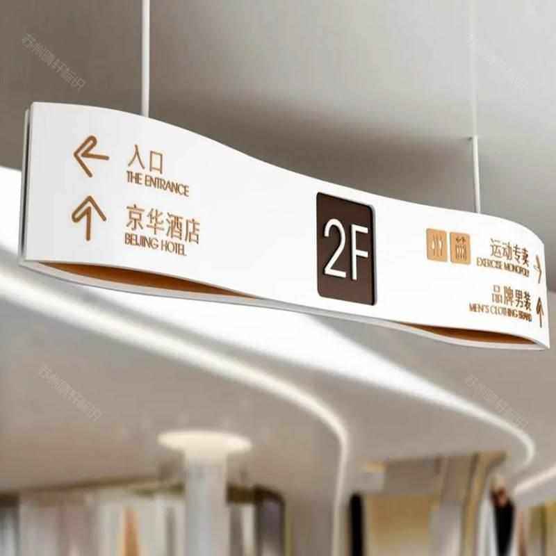 商场吊牌灯箱室内双面镂空超市收银台停车场地下停车库指示牌定制