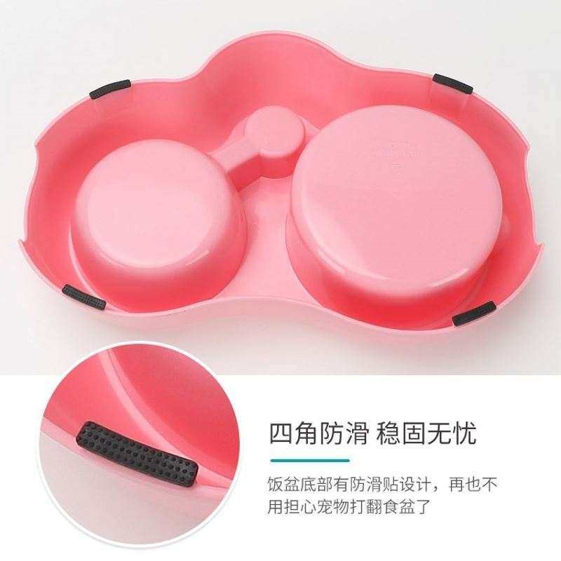 狗狗饮水狗碗狗盆双碗自动用品器猫碗不锈钢P狗食盆泰迪宠物饮水