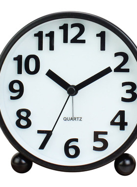 静音男孩台式钟表小型闹钟家用简约卧室无声桌面学生用儿童小台表