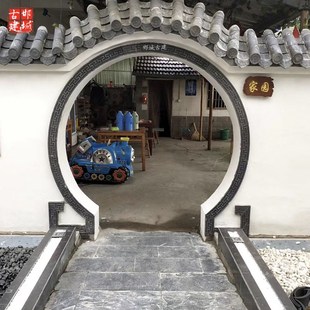 月亮门门框线古建砖雕中式园林圆门套线仿古徽派月洞门边线2米