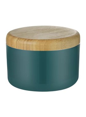 百十来方带盖加厚不锈钢烟灰缸圆形防风防摔可分离烟灰盅原木风