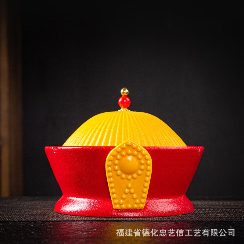 官帽烟灰缸创意个性潮流家用v客厅带盖防飞灰时尚中式有盖支持log