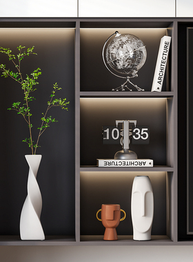 现代轻奢电视柜摆件插花瓶绿植客厅酒柜高级感小众壁龛装饰品摆设