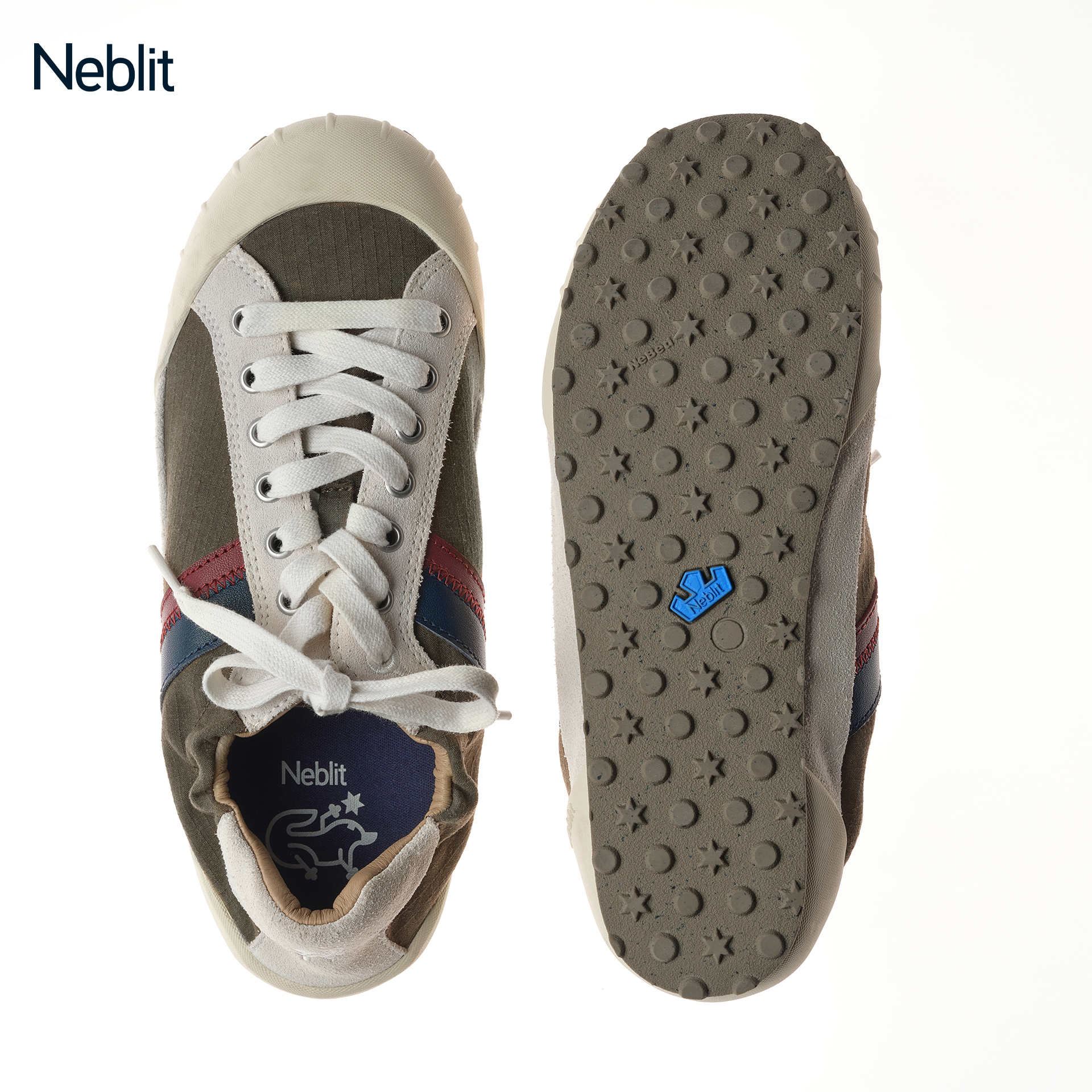 NEBLIT拼色薄底柔软板鞋