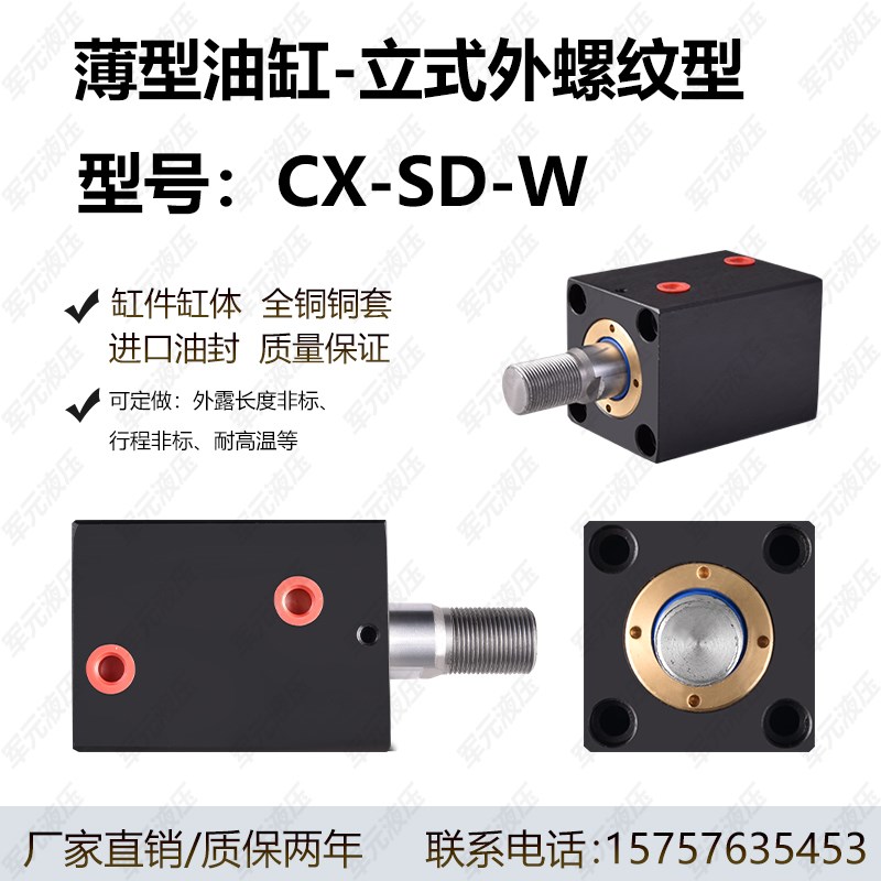 立式方型薄型小油缸外牙螺纹丝CXSD32*50*63*10*20*25*30*40模具