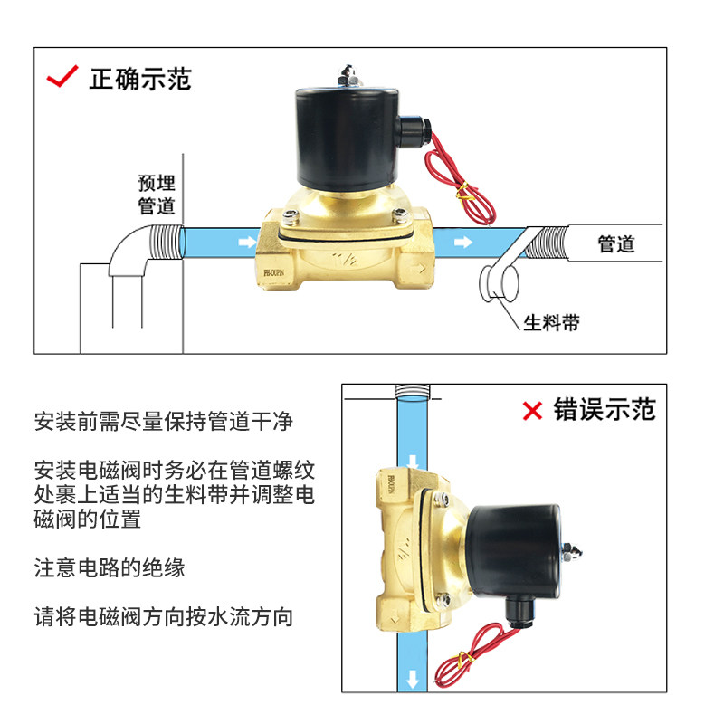 常闭电磁阀水阀全铜开关气阀控制阀AC220V螺纹电磁电阀2分4分6分