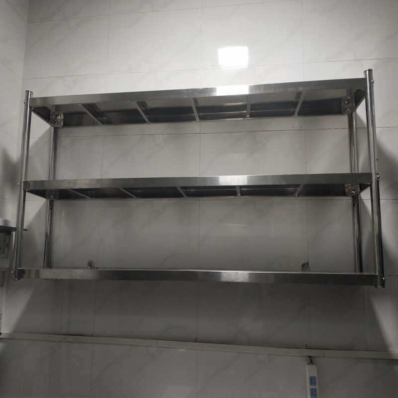 墙壁货架壁挂墙式多层不锈钢定制家用商用微波炉架厨房层架置物架