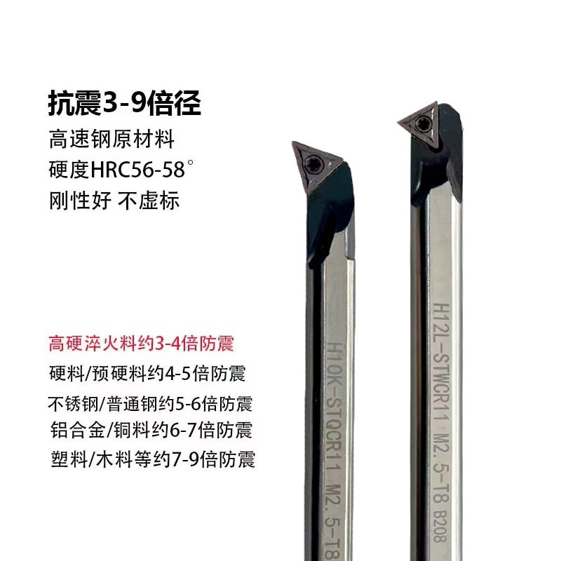 60度三角形镗孔内孔高速钢抗震刀杆SzTWCR/STWBR通孔螺纹车刀STQC