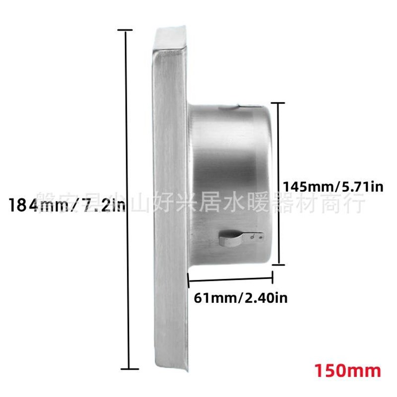 304不锈钢通风口方形平面通风帽外墙通风帽管道通风口活动百叶1