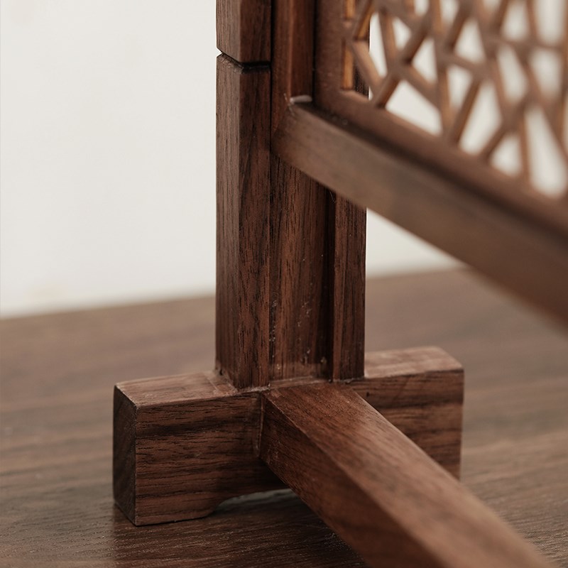 北美黑胡桃木隔断插屏中国风室内家居摆件摆台书房书法实木裱画框