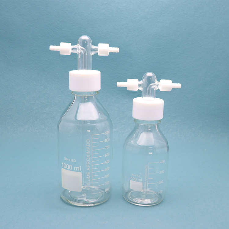 协盈螺口洗气瓶 GL45螺口气体洗瓶 玻璃真空耐压缓冲瓶 实验室过