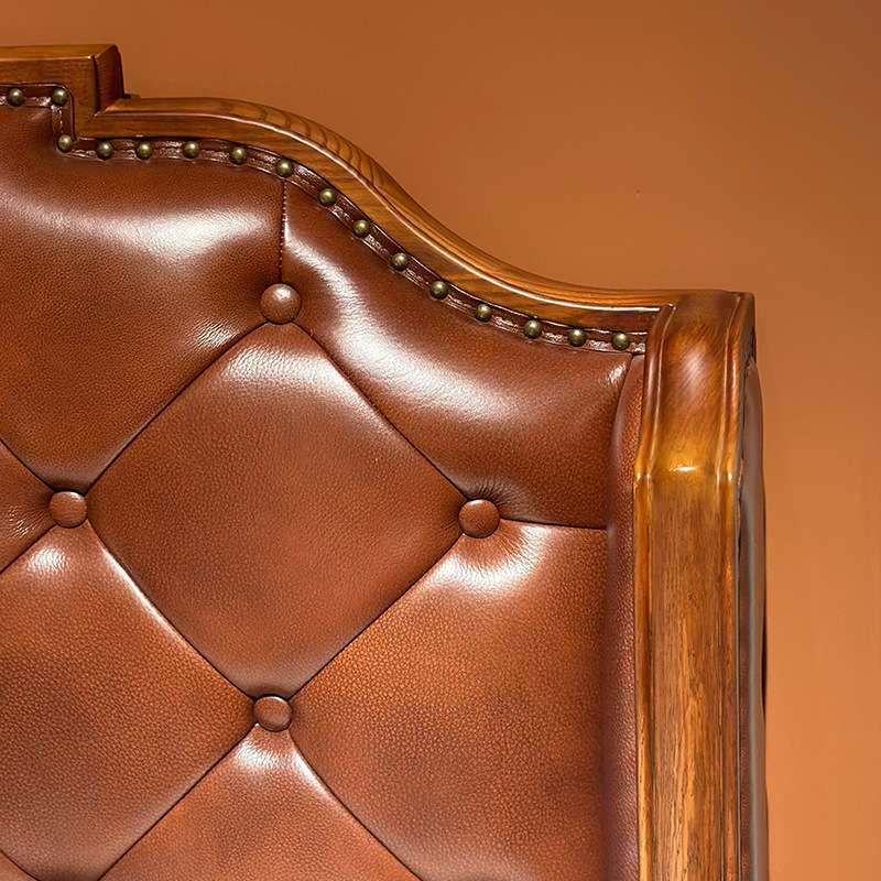 美式实木床床主卧床1米8床双人床气压储物床婚床雕刻实木全实木