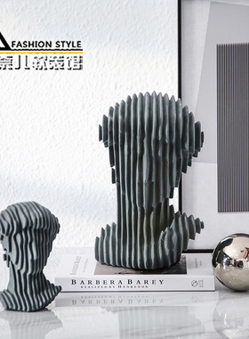 现代简约切面肌理人物摆件创意树脂工艺品家居样板房装饰柜摆设