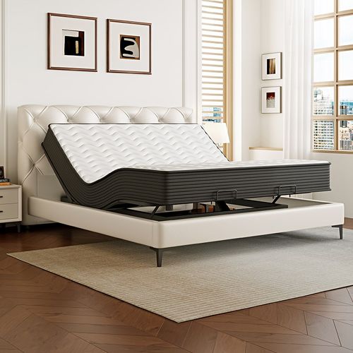 现代简约纳帕生态真皮床电动智能床遥控升降床架双人床主卧大床