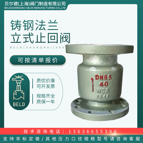 铸钢立式止回阀H42H-16 铸钢/不锈钢 法兰铸钢旋启式止回阀 DN100