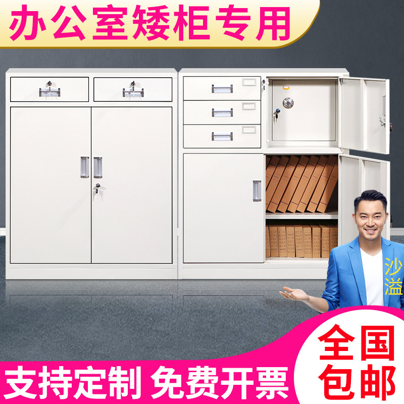 钢制小矮柜抽屉式办公a4文件资料柜家用储物柜档案凭证柜铁皮柜子