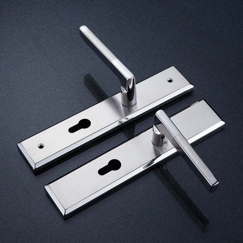 防火门大门室内门锁木门304不锈钢面板210孔距锁距72MM把手拉手锁