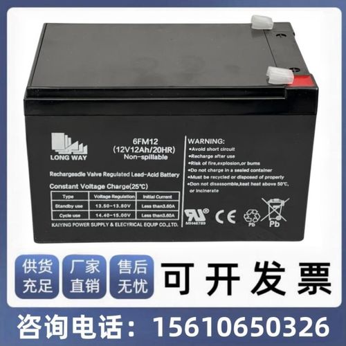 LONGWAY 龙威蓄电池6FM12 (12V12Ah/20HR) 音响儿童电动汽车电瓶