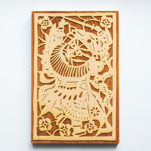 迎新年雕版印刷术diy 牛年门神年画拓印板木刻版画关羽春节手工