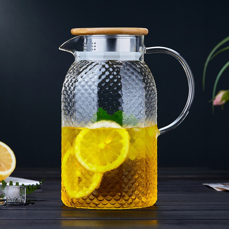玻璃冷水壶家用耐k热高温水瓶防爆凉白开水杯大容量茶壶凉水壶套