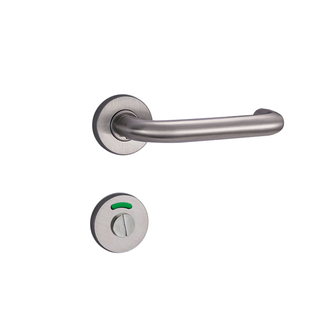 304不锈钢红绿指示双弯把手门锁隔断公共卫生间门锁浴室厕所门锁