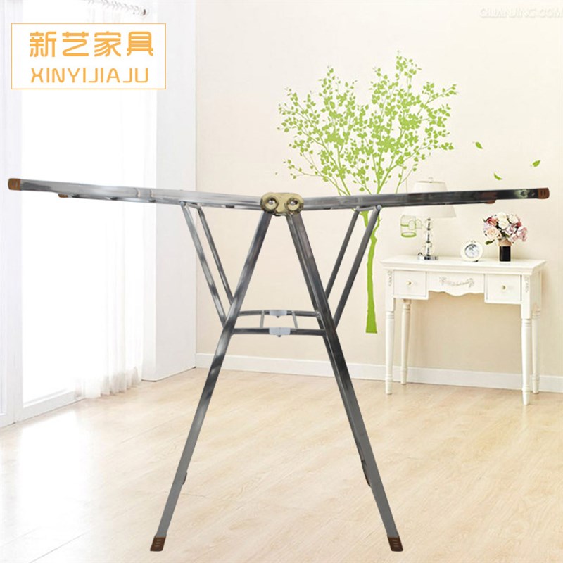 不锈钢晾衣架可折叠晒被子翼型阳台晒被晾衣架简易阳台挂衣晾衣架