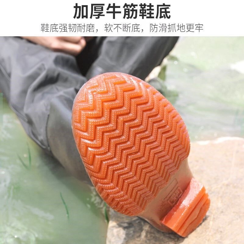 雨裤雨鞋水鞋水裤带连体全身男成人一体式防水半下水背带连衣赶海