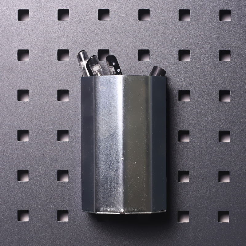 方孔洞洞板金属笔筒挂钩多功能上墙挂板五金工具展示.架放笔挂篮