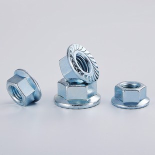 10.9级镀锌六角法兰螺母GB T6177.1防滑螺帽带齿锁紧M4M5M6M8M10M
