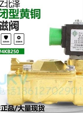 意大利ODE黄铜丝扣两通电磁阀常闭型 21W4KB250 现货1寸24V 110V