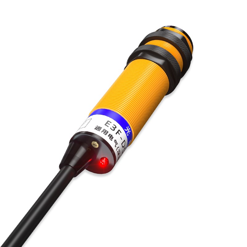 漫反射E3F-R2C1m光电开关C2检测金属220v24v反光板NPN三线P1传感