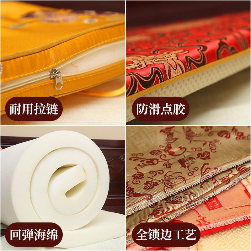 红木沙发坐垫中式棕垫实木家具罗汉床垫乳胶垫套罩加厚海绵防滑垫