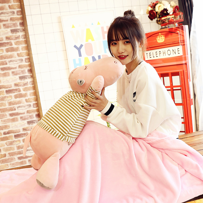 卡通狗狗抱枕被子两用车载靠垫抱枕毯子二合一空调被儿童被午睡毯