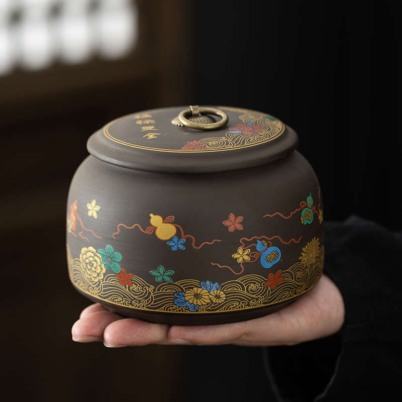 覆古紫砂茶叶罐皮包礼盒普洱茶龙珠红茶绿茶黑茶通用空盒包装定制