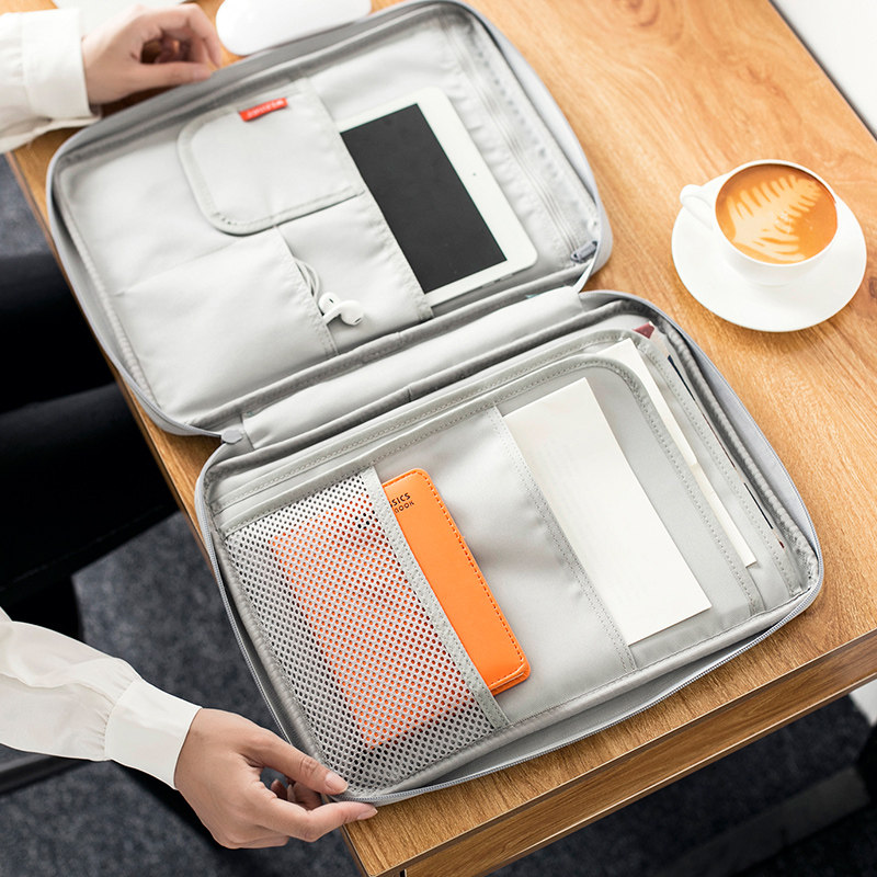 A4文件收纳包商务文件袋文件包资料袋I帆布多功能包韩国多层男女