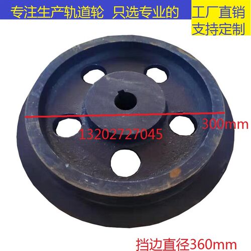 150/200/250/280/350T型单侧主动轮 单轮缘铸铁轨W道轮  游乐场滑