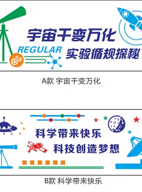 校园文化墙贴科学实验室q布置科技培训班科技特色教室背景装饰墙