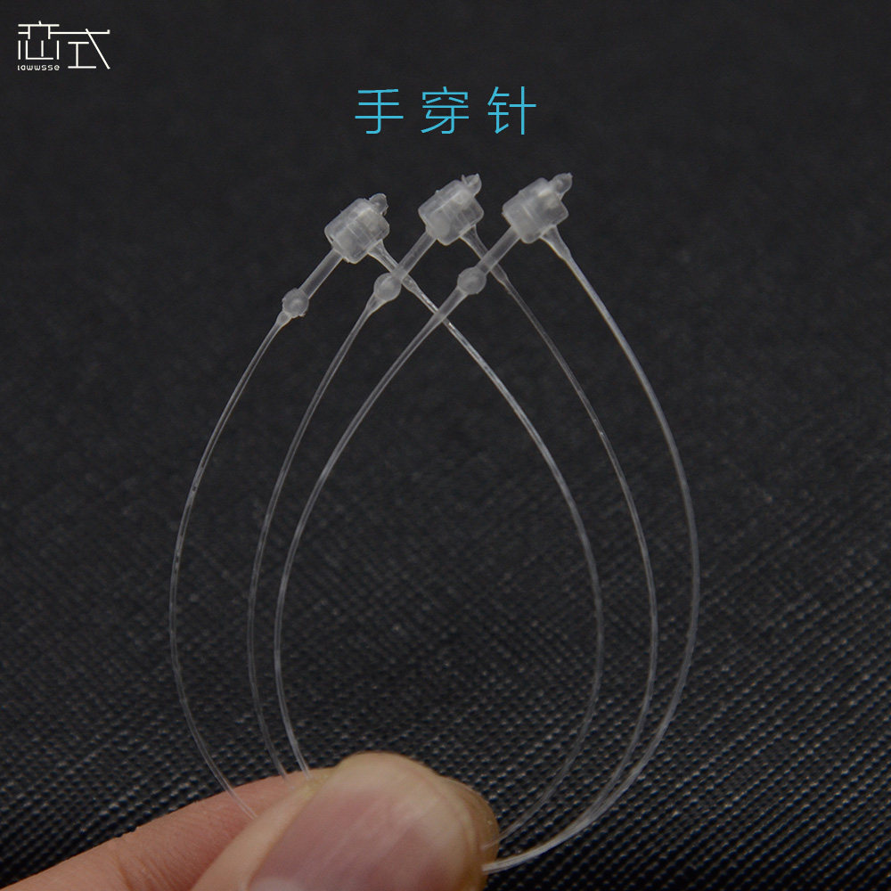 黑白色透明圆头尖头手穿针整箱子母扣胶针服装商S标吊绳塑料吊牌