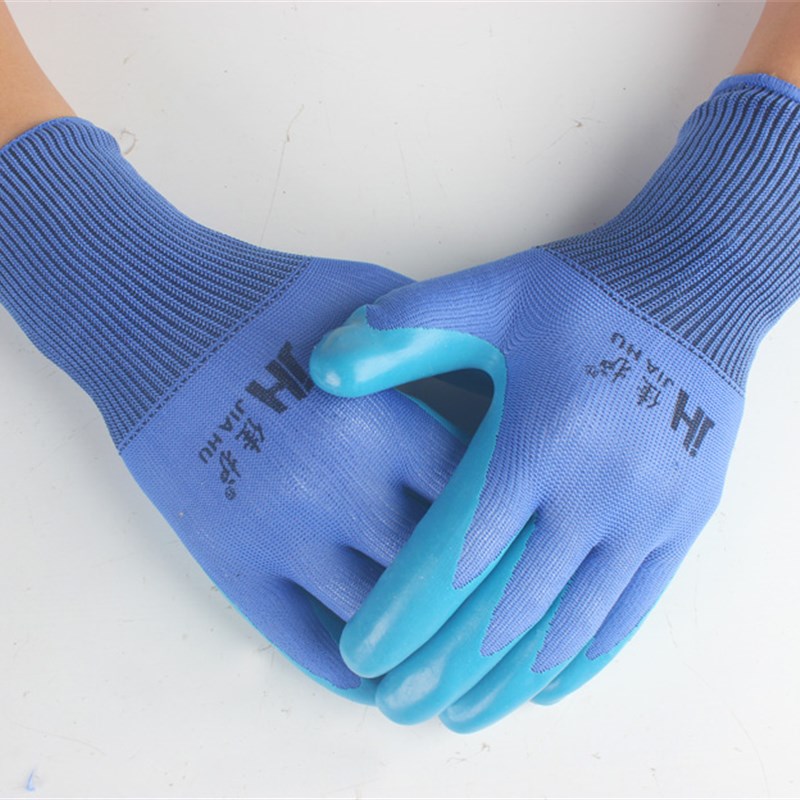 耐磨塑胶劳保手套浸胶带胶乳胶防水耐油防滑劳动工作工地胶皮