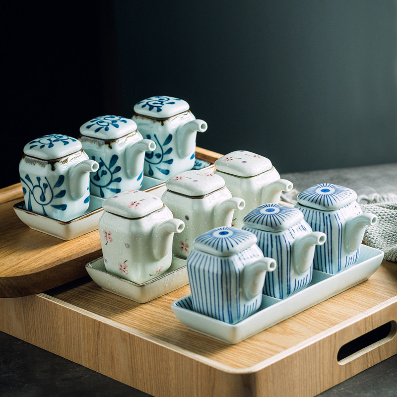 日式和风调味瓶油瓶子 厨房用品酱料瓶 陶瓷调味瓶创意油壶醋壶