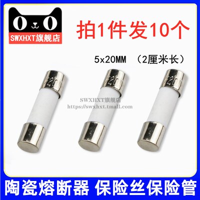 陶瓷保险丝管7A 8A 10A 15A 20A 25A 30A 5x20MM熔断器F10AL250V