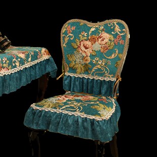 欧式餐椅套罩美式椅子坐垫四季家用皮凳子垫防滑餐桌布桌旗椅垫子