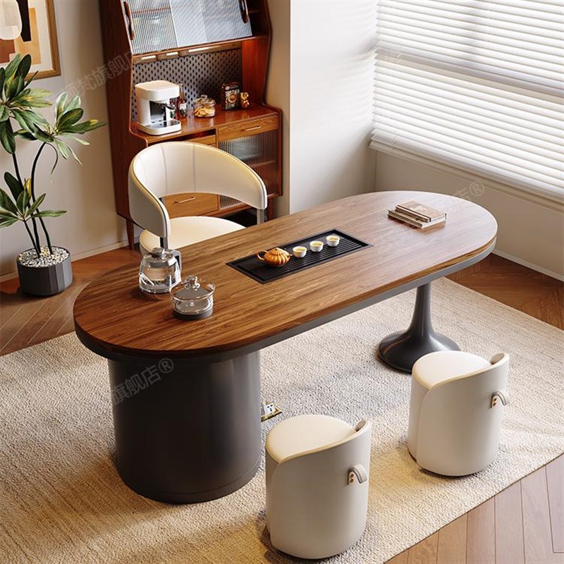 实木茶桌2025新m款现代高端办公室泡茶桌一体家用阳台禅意小茶桌